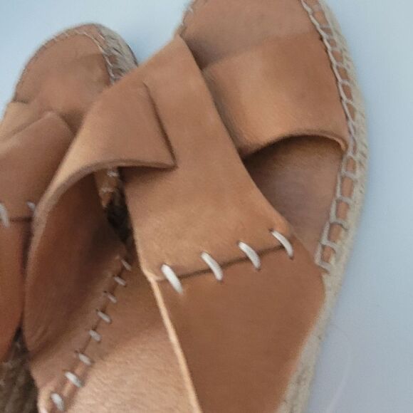 Kelsey Dagger Brooklyn women's Golden Tan Leather Wedge Slip on Shoes size 9 - Picture 7 of 13